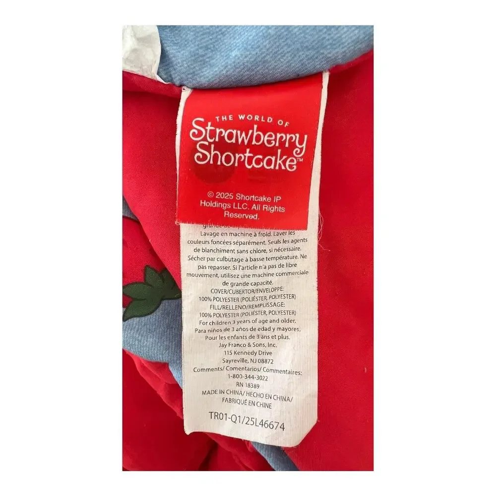 STRAWBERRY SHORTCAKE Reversible Kids Comforter Jay Franco Red & Blue TWIN